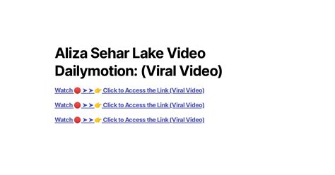 Source link. . Aliza sehar lake video dailymotion